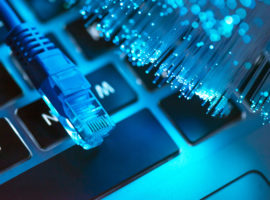 High speed fiber optic internet concept